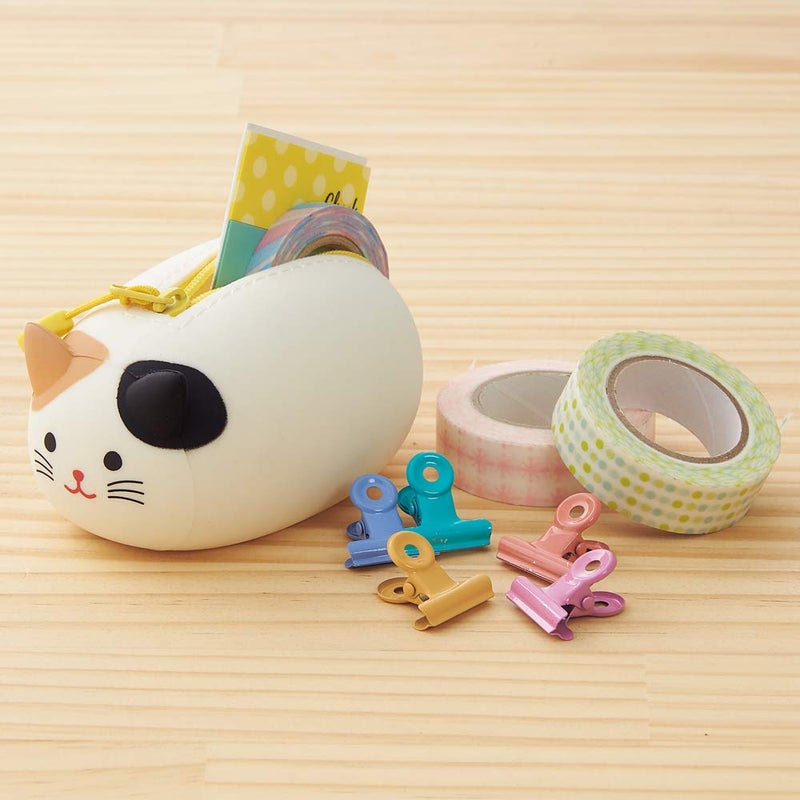 LIHIT LAB PuniLabo Mini Zipper Pouch, Horizontal, 2.2" x 2.7", Calico Cat (A7780-7), Small - Image 2